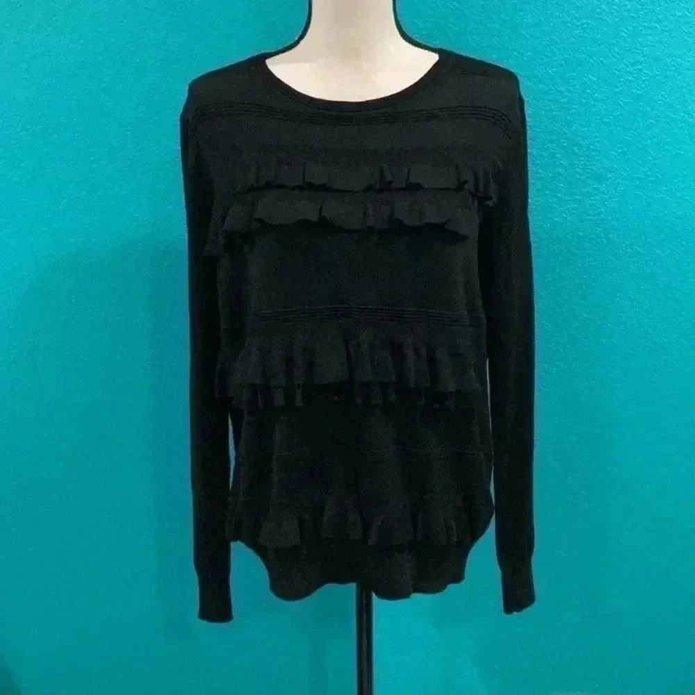Diane von furstenberg black sweater in size small